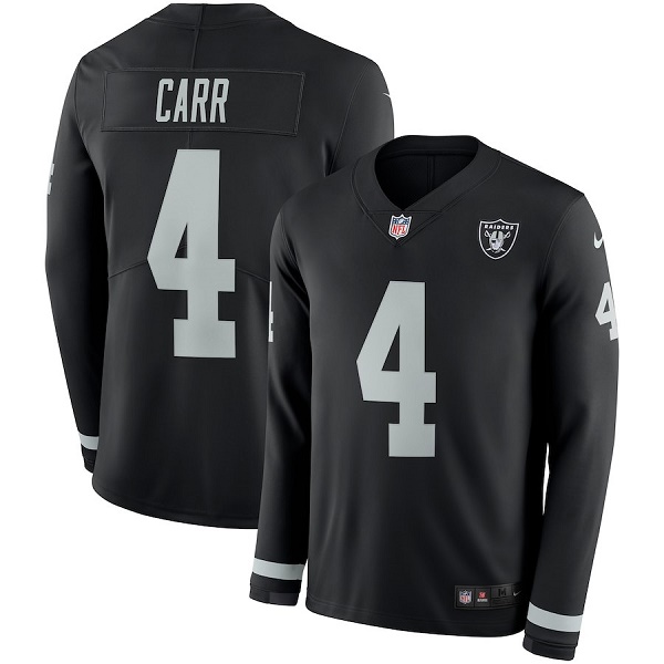 Men's Las Vegas Raiders ACTIVE PLAYER Custom Therma Long Sleeve Stitched Jersey